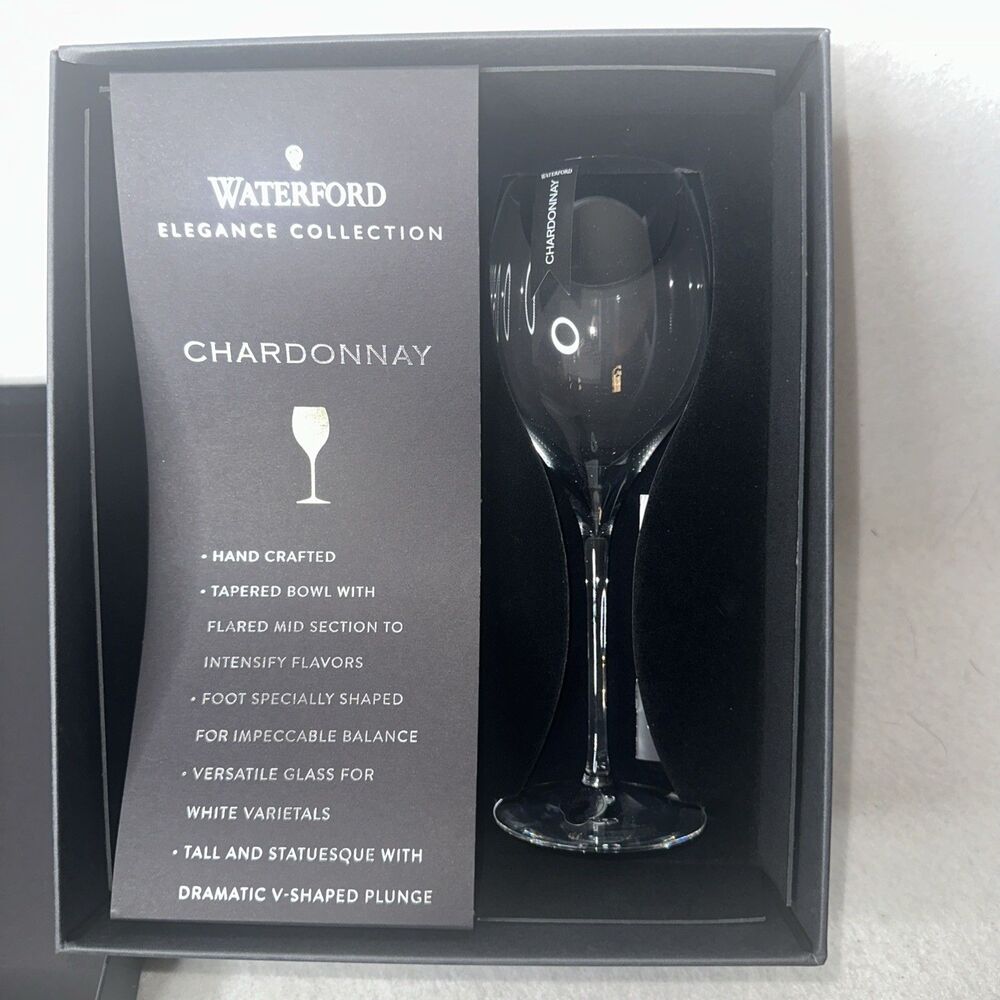 Waterford Crystal Elegance Chardonnay Wine Glasses Set Of 2 New In Box